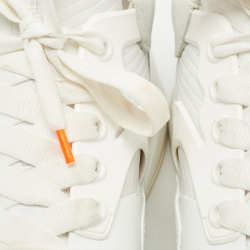 Pre Owned Alexander McQueen White Leather and Suede Oversized Sneakers Size 45