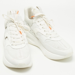 Pre Owned Alexander McQueen White Leather and Suede Oversized Sneakers Size 45