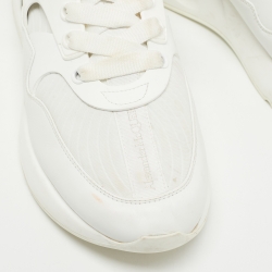 Pre Owned Alexander McQueen White Leather and Suede Oversized Sneakers Size 45