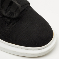 Alexander McQueen Black Knit Fabric Oversized Low Top Sneakers Size 44