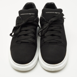 Alexander McQueen Black Knit Fabric Oversized Low Top Sneakers Size 44