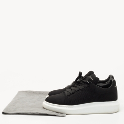 Alexander McQueen Black Knit Fabric Oversized Low Top Sneakers Size 44