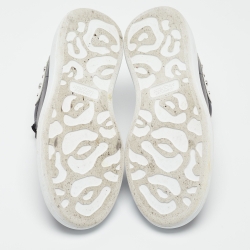 Pre Owned Alexander McQueen Black/White Leather Oversized Studded Sneakers Size 42