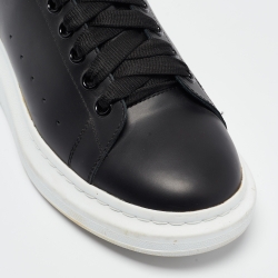 Pre Owned Alexander McQueen Black/White Leather Oversized Studded Sneakers Size 42