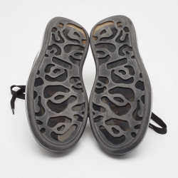 Pre Owned Alexander McQueen Black Patent and Leather Oversized Sneakers Size 43