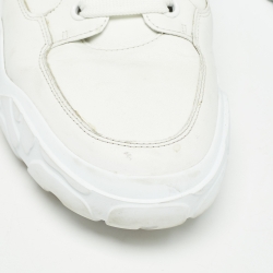 Alexander McQueen White/Grey Suede and Leather Oversized Low Top Sneakers Size 45