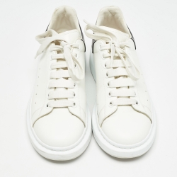 Pre Owned Alexander McQueen White Leather Larry Sneakers Size 42.5