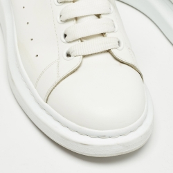 Pre Owned Alexander McQueen White Leather Larry Sneakers Size 42.5