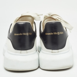 Pre Owned Alexander McQueen White Leather Larry Sneakers Size 42.5