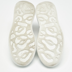 Pre Owned Alexander McQueen White Leather Larry Sneakers Size 42.5