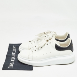 Pre Owned Alexander McQueen White Leather Larry Sneakers Size 42.5