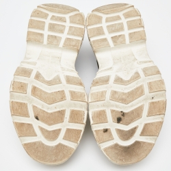 مملوكة مسبقًا Alexander McQueen Black Canvas and Rubber Tread Slick Lace Up Sneakers 41