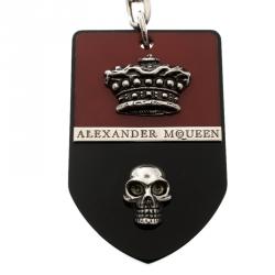 Alexander McQueen Red & Black Resin Badge Key Ring