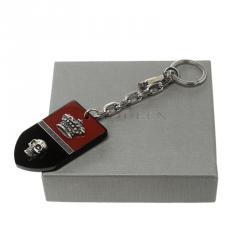 Alexander McQueen Red & Black Resin Badge Key Ring