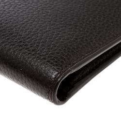 Pre Owned Alfred Dunhill Dark Brown Leather Bifold Wallet 