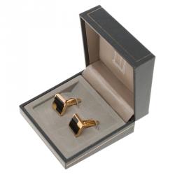 Dunhill Black Lacquer Gold Plated Cufflinks
