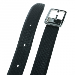 Alfred Dunhill Black Chassis Leather Belt Size 107 CM