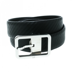 Alfred Dunhill Black Chassis Leather Belt Size 107 CM
