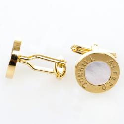 Alfred Dunhill Mother Of Pearl Gold Plated Cufflinks