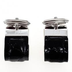 Alfred Dunhill Silver & Leather Cufflinks