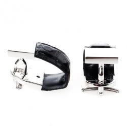 Alfred Dunhill Silver & Leather Cufflinks