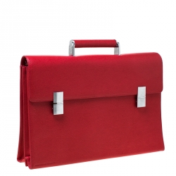 Porsche Red Leather French Classic Briefcase