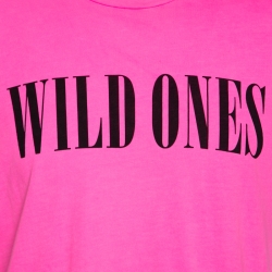 Amiri Neon Pink Wild Ones Print Cotton Crew Neck T-Shirt S