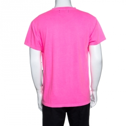 Amiri Neon Pink Wild Ones Print Cotton Crew Neck T-Shirt S