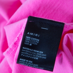Amiri Neon Pink Wild Ones Print Cotton Crew Neck T-Shirt S