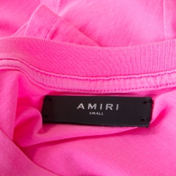 Amiri Neon Pink Wild Ones Print Cotton Crew Neck T-Shirt S