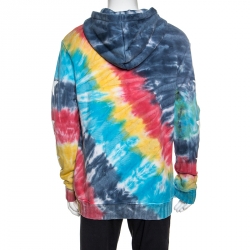 Amiri Multicolor Tie Dye Knit Star Patched Hooded Sweatshirt L