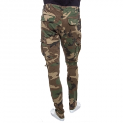 Amiri Green Camouflage Print Cotton Cargo Pants S