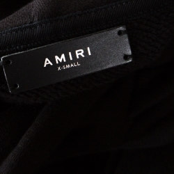 Amiri Black Embossed Bone Print Knit Hooded Sweatshirt XS