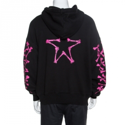 Amiri Black Embossed Bone Print Knit Hooded Sweatshirt XS
