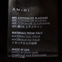 Amiri Black Distressed Denim Crystal Patch Jeans M