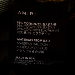 Pre Owned Amiri Dirty Indigo Distressed Denim Bandana Patch Jeans L