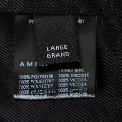 Pre Owned Amiri Black Embroidered Jersey Contrast Trim Zip-Up Jacket L