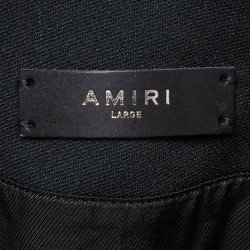 Pre Owned Amiri Black Embroidered Jersey Contrast Trim Zip-Up Jacket L