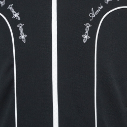 Pre Owned Amiri Black Embroidered Jersey Contrast Trim Zip-Up Jacket L