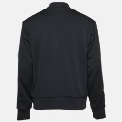 Pre Owned Amiri Black Embroidered Jersey Contrast Trim Zip-Up Jacket L