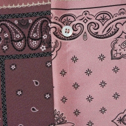 Pre Owned Amiri Pink Bandana Reconstructed Silk Short Sleeve Shirt XS