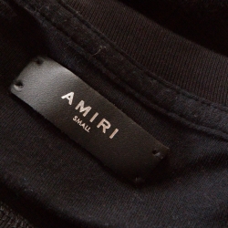 Amiri Black Cotton Blend Distressed Long Sleeve T- Shirt S