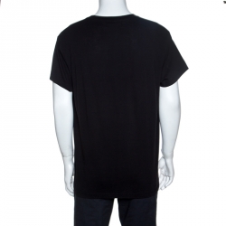 Pre Owned Amiri Black Bones Peace Printed Cotton Crew Neck T-Shirt M