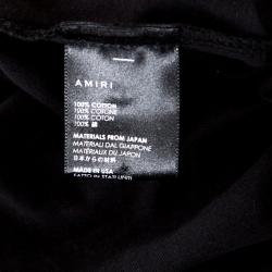Pre Owned Amiri Black Bones Peace Printed Cotton Crew Neck T-Shirt M