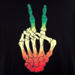 Pre Owned Amiri Black Bones Peace Printed Cotton Crew Neck T-Shirt M