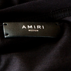 Pre Owned Amiri Black Bones Peace Printed Cotton Crew Neck T-Shirt M