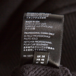 Pre Owned Amiri Black Knit Leather Trimmed Varsity Hooded Sweatshirt M