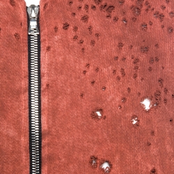 Amiri Burnt Orange Bleached Effect Knit Distressed Shotgun Hoodie L