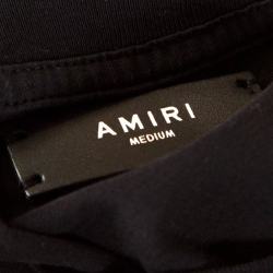 Amiri Black Logo Print Cotton T-Shirt M