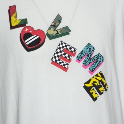 Pre Owned Amiri Off White Printed Cotton Love Me T-Shirt M